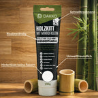 DAKKO Holzkitt Tube 250 g Holzspachtelmasse mit Bambusfasern - Füllmasse zur Reparatur von Schäden für Möbel Türen und Risse Innen und Außen schnelltrocknend rissbeständig