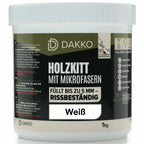 DAKKO Holzkitt 1 kg Holzspachtelmasse mit Bambusfasern - Füllmasse zur Reparatur von Schäden für Möbel Türen und Risse Innen und Außen schnelltrocknend rissbeständig
