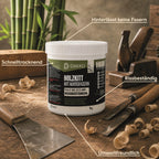 DAKKO Holzkitt 1 kg Holzspachtelmasse mit Bambusfasern - Füllmasse zur Reparatur von Schäden für Möbel Türen und Risse Innen und Außen schnelltrocknend rissbeständig